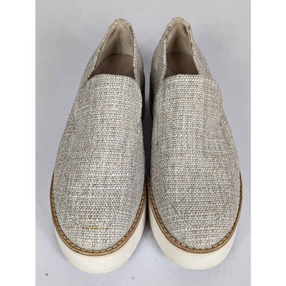 VINCE Natural Linen Zeta Tweed Platform Loafer - Picture 5 of 9